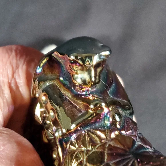 Vintage Carnival Glass Cat Head Shoe - Picture 6 of 7